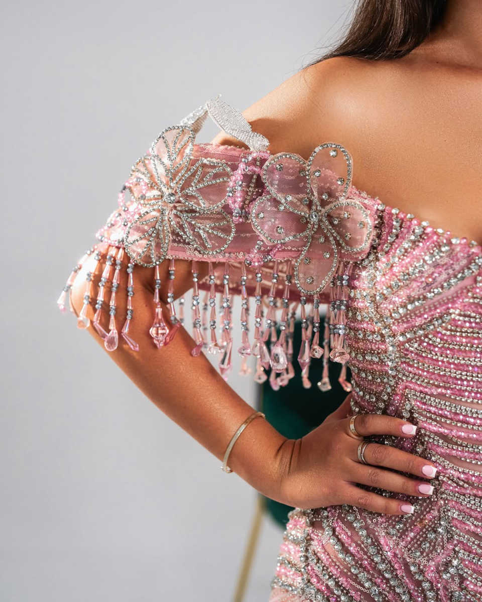 Vintage Beaded Tassels Prom Dresses Sexy Sequined Crystal Evening Dress Side Slit Floral Appliques Party Gown Customized