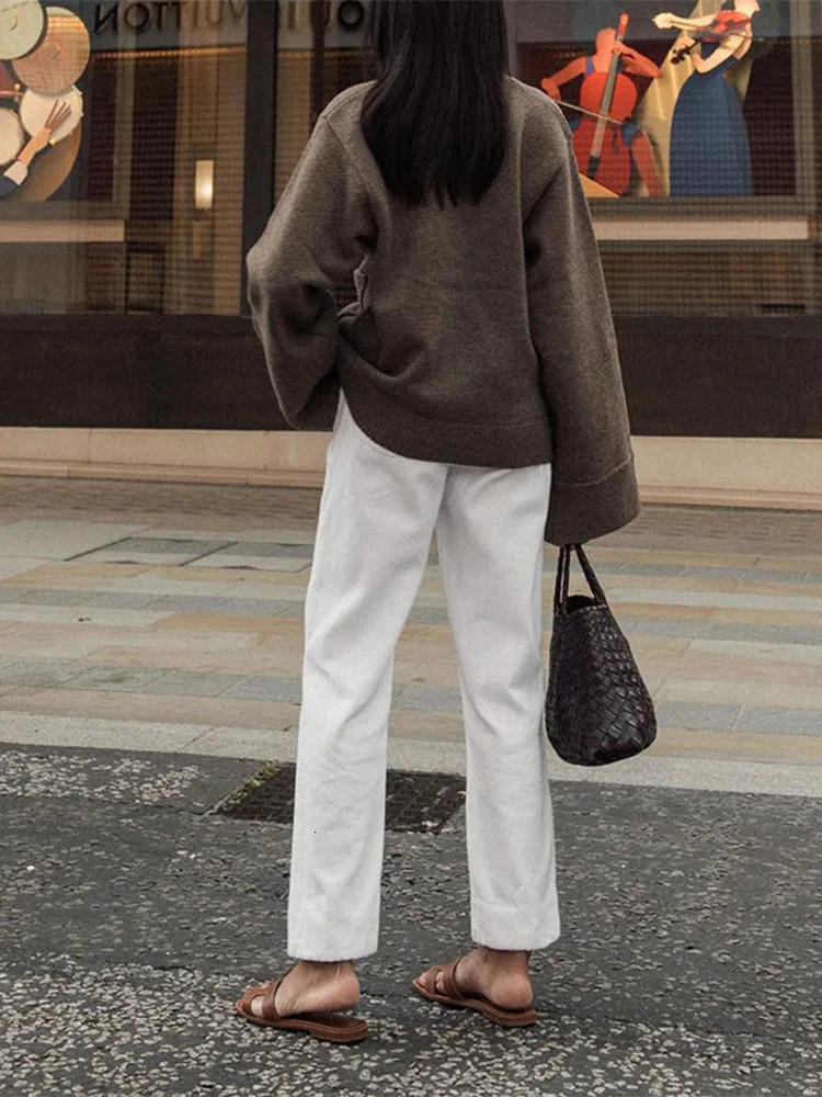 Fashion Lady Commuting Streetwear Women Classic Solid V Neck Pocket Cardigan Casual Long Sleeve Single-breasted Sweater 250616