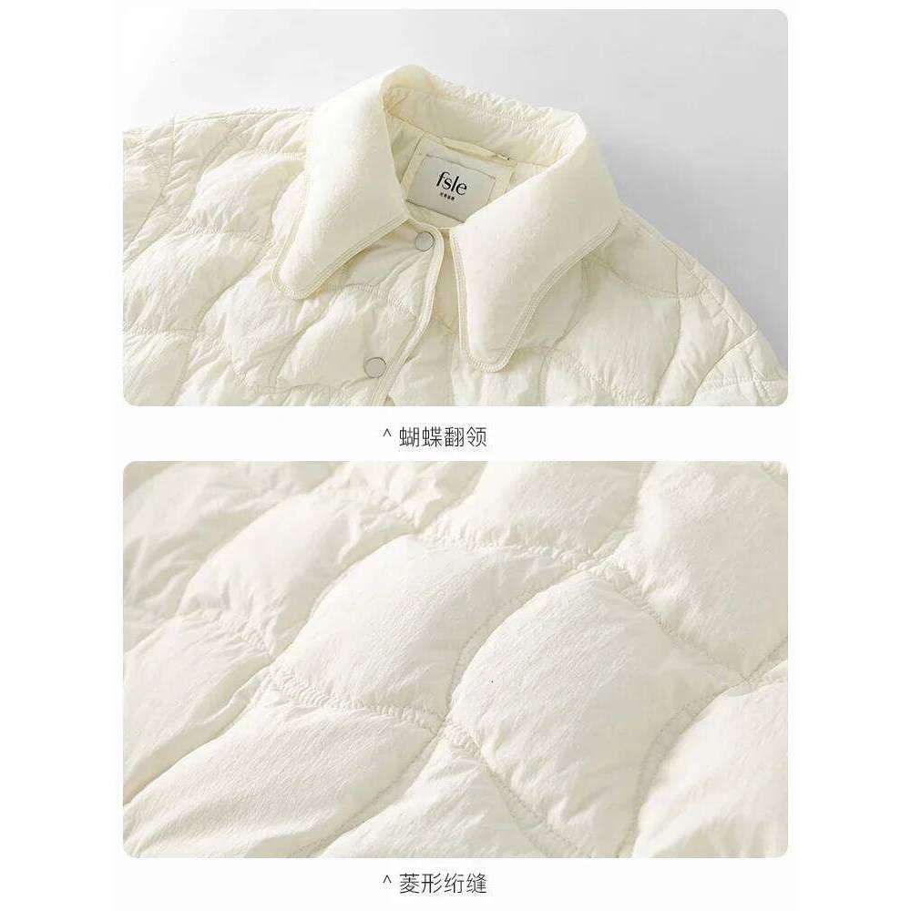FSLE Butterfly Collar Short Loose Jacket Women Winter 2022 New Casual 90% Down Filling Female Lightweight Jackets