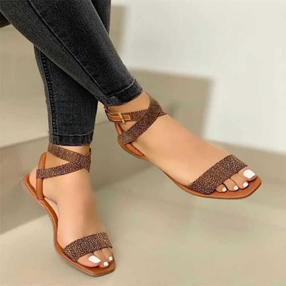 Summer New Fashion Ankle Wrap Outdoor Beach Comfortable Peep Toe Solid Color Sandals Women Shoes Z250617