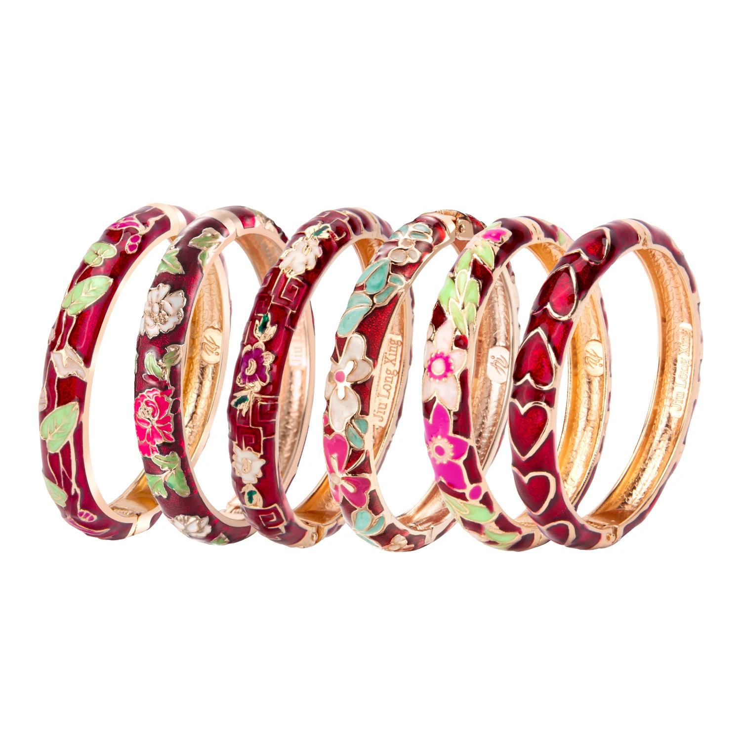1 PC Cloisonne Bracelets For Women Enamel Bangles Womens Bracelet Bangle On Hand Alloy India Jewelry African Hawaiian Dark Red 250616