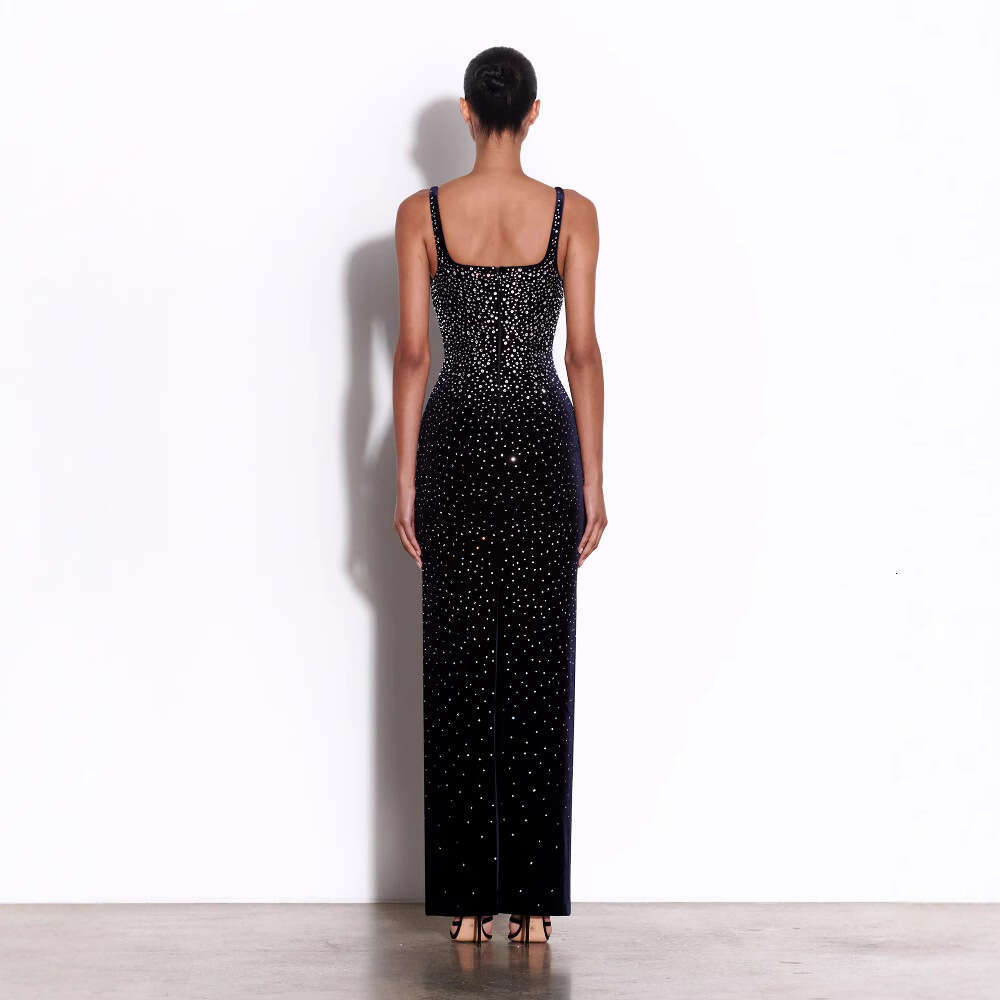 New Fashion Women's Rhinestone Sexy Strapless Sleeveless Long Dress
