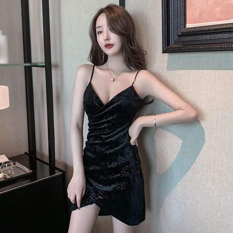 Female Dresses 2025 Sundress Clothing Rhinestone Womens Dress Sequin Party Short Sensual Sexy Evening Prom Mini Slip Cotton Y2k