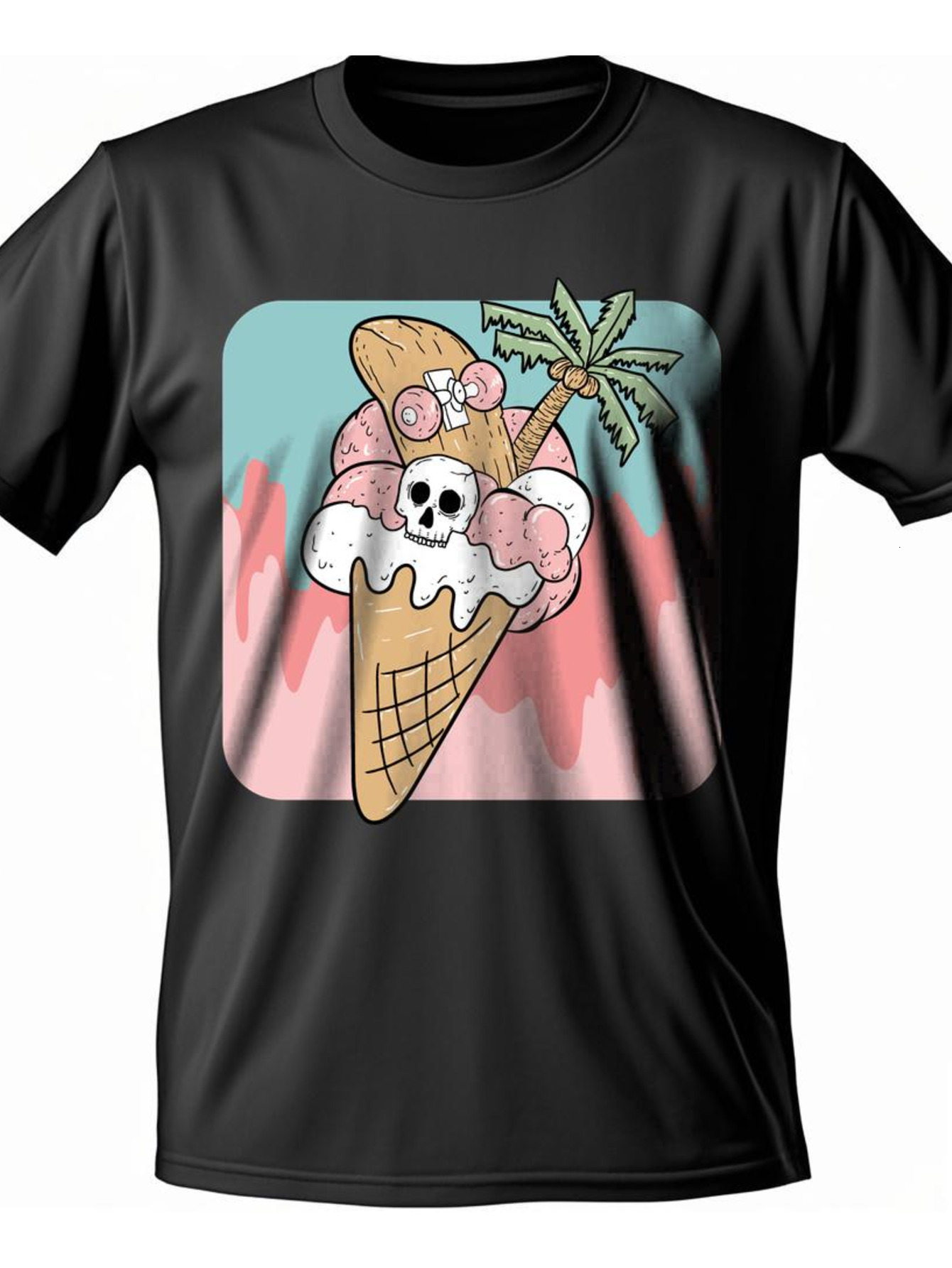 Dongdumaoyi Men Round Collar S-3Xl 180G White Graphics T Shirts Skull Cotton Black Adult Short Sleeve Halloween d8c4
