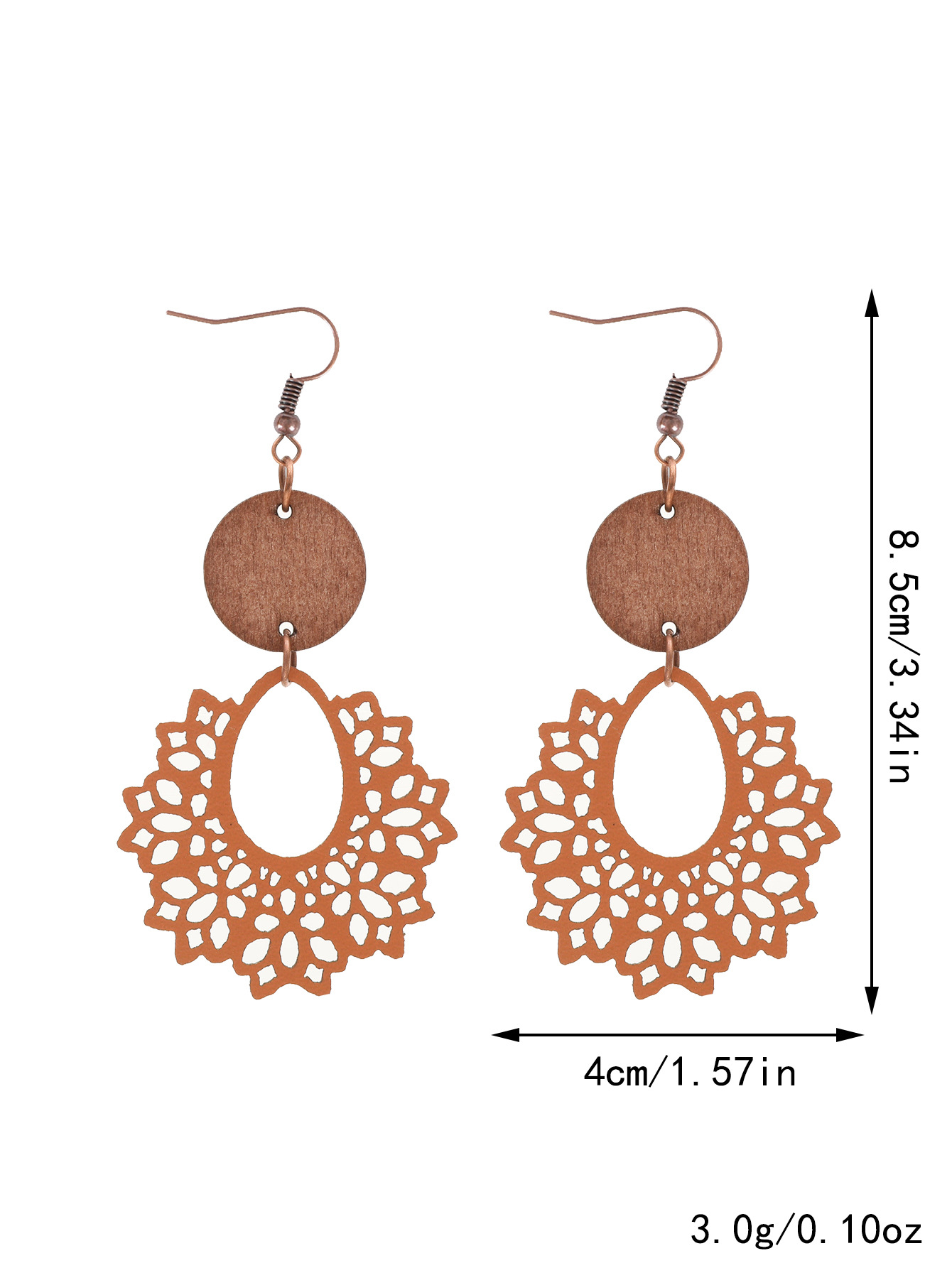 Bohemian Hollow Earrings - Irregular Lace - Inspired Wooden Chip Combination Ear Accessories