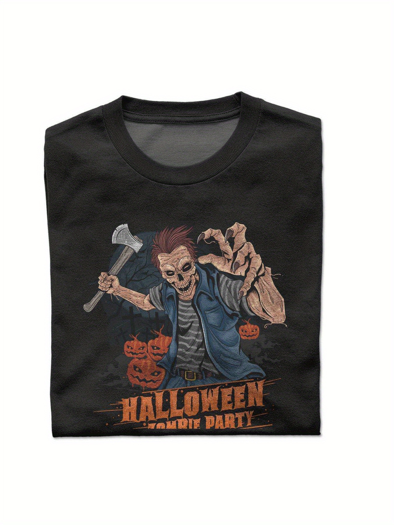Dongdumaoyi 180G White Short Sleeve Adult Round Collar Men T Shirts Cotton Text Black S-3Xl Halloween a970