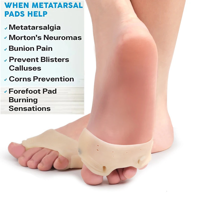 Pexmen 2Pcs Gel Metatarsal Pads for Women and Men Ball of Foot Cushion Gel Sleeves Cushions Pad for Supports Feet Pain Relief 250613