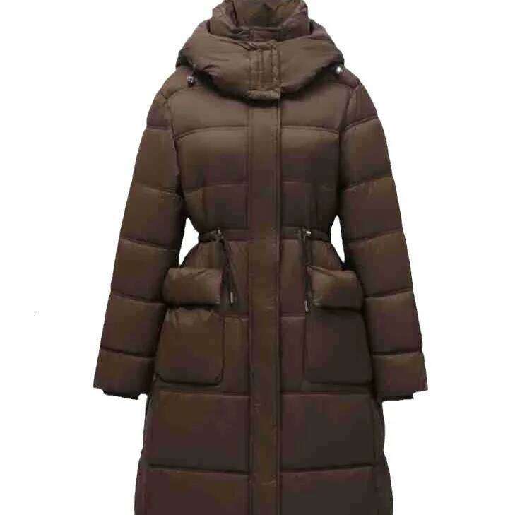YJKDYK 2024 Padded Female Hooded 2 Pocket Thicken Warm Long Cotton Jacket Women's Pure Collor Parkas Coats