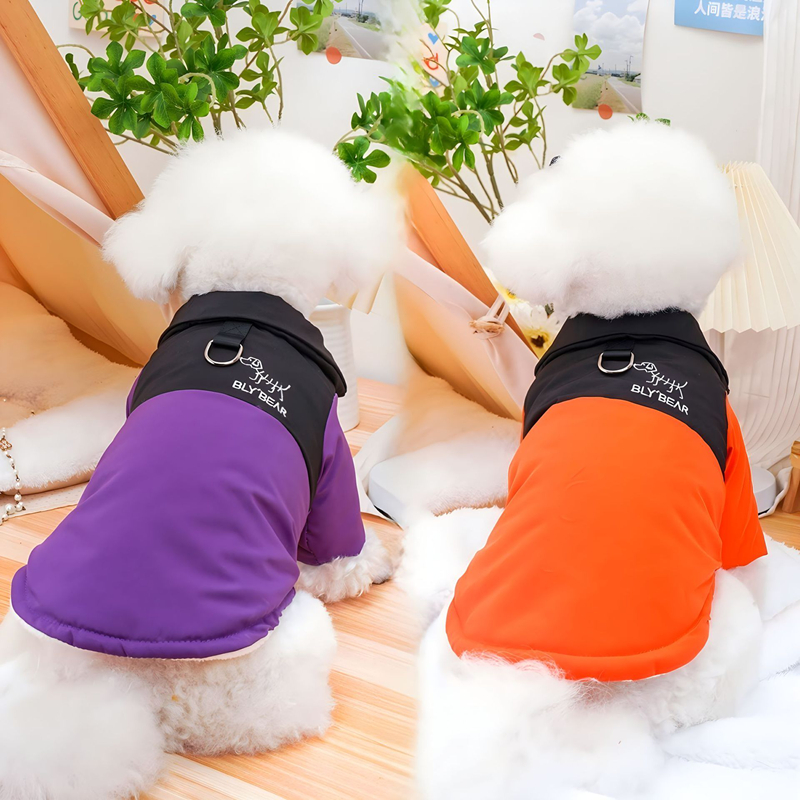 Fleece Dog Coat Sweater with D-Ring, Soft Lightweight Warm with Interesting Letter and Pattern Prints, Dog Jackets for Puppies Small Medium Dogs, Kitt