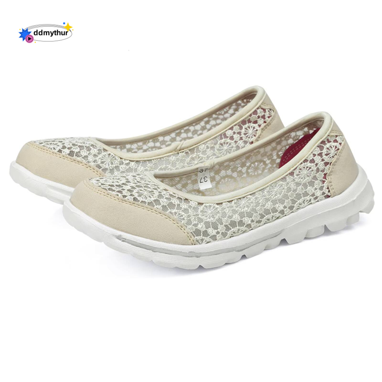 Women Lace Up Lightweight Mesh Shoes Sporty Breathable Slip Work Trainers Sneakers ddmythur