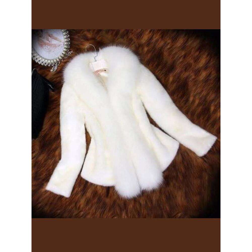 Solid Faux Coats Women Loose Single Breasted Imitation Fox Fur Fashion Female Over Coat 2024 Autumn Winter Thick Warm Jacket