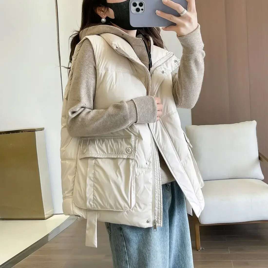 Womens Padded Cotton Vests Quilted Solid Color Demi-season Autumn Lady Giletes Clothes Fashion 2025 Warm Youthful New Outerwear