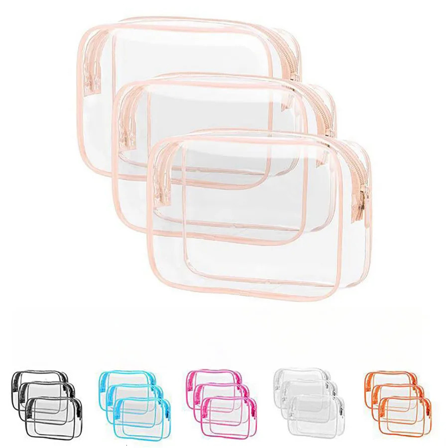Transparent Cosmetic Bag Waterproof Quarto Size Mens and Womens Applicable Can Carry Airport Airline Bags 3 Pieces 250614
