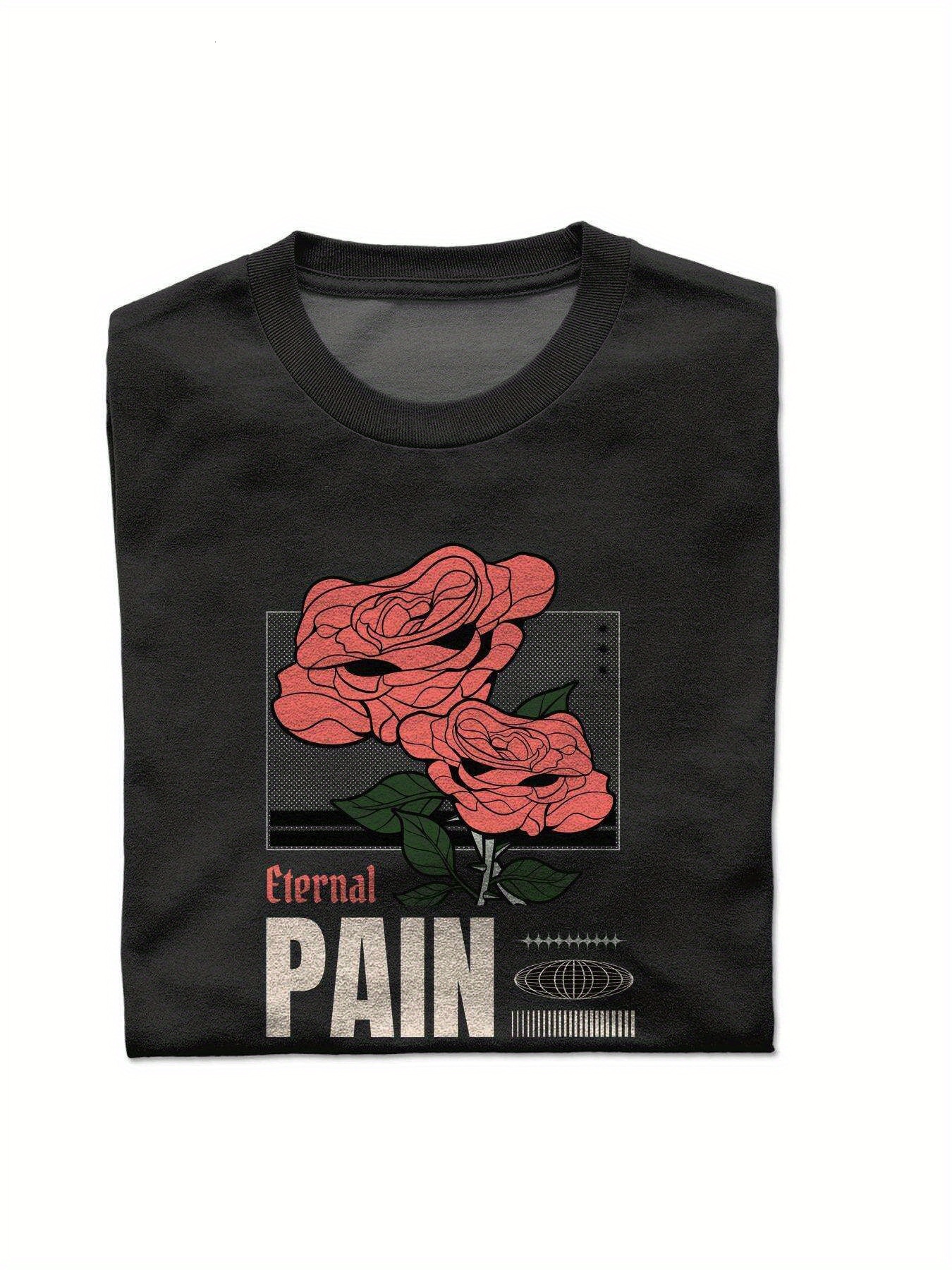 Dongdumaoyi Short Sleeve T Shirts Graphics Cotton Rose Men Black 180G White Round Collar Adult S-3Xl 2109