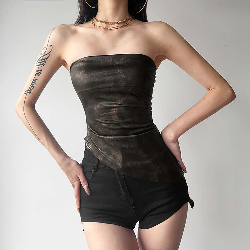Summer New Women's Solid Color Slim Street Fashion Off-Shoulder Sexy Backless Tank Top B5