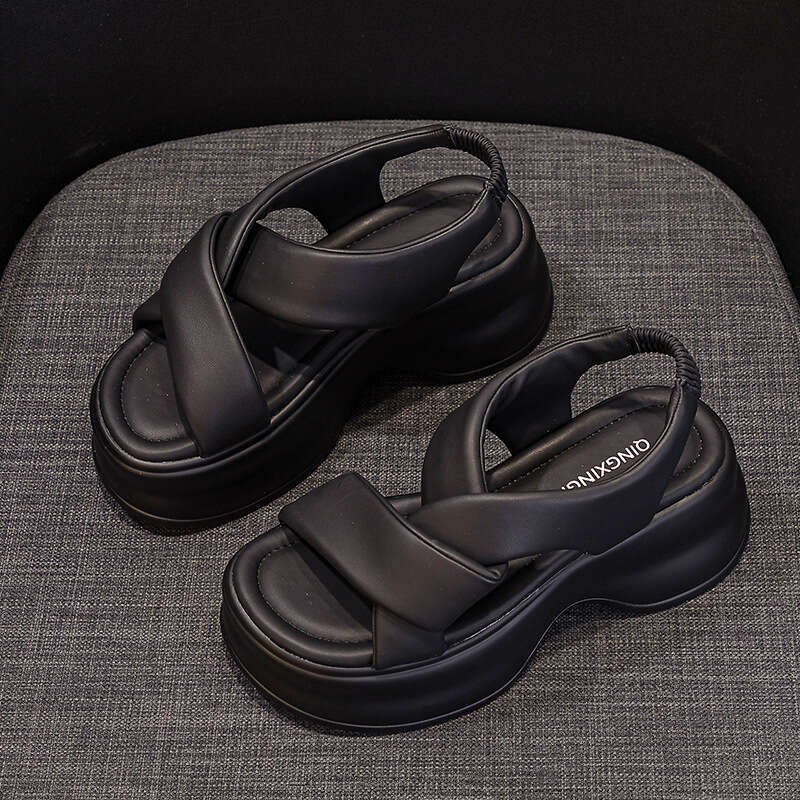 Platform For Petite Women New 2025 Summer New Fashionable Versatile Outdoor Wedge Height Increasing Casual Sports Sandals