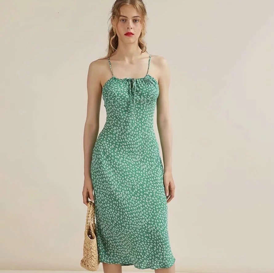 June White Dress Designer Dress N054 Rayon Polka Dot Halter Neck Strap Dress 2025 Summer Womens Fashion