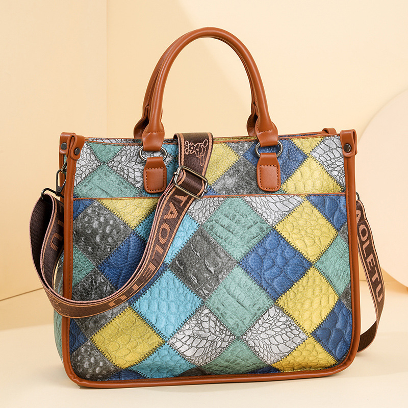 High quality brand high-quality new style free designer bag cross-border new style fashionable color blocked handbag shoulder bag new style free desig