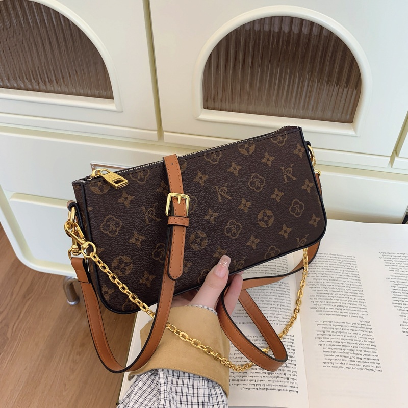2025 Free Shipping Women's Designer Luxury New Envelope Bag, Vintage Chain Bag, Fashion Shoulder Bag, Crossbody Bag brown
