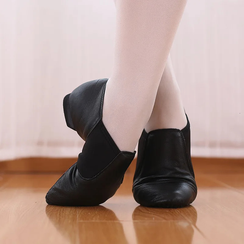 Genuine Leather Jazz Dance Shoes For Girls Brown Black Anti-Slip Jazz Shoes Adult Dance Sneakers High Quality Jazz Shoes 250613