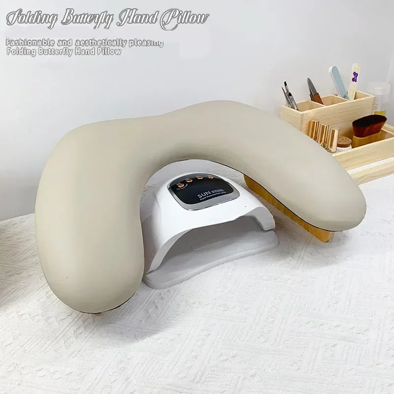 Foldable Butterfly Nail Hand Pillow Beveled Nail Hand Rests Cushion Pillow Double Hands Manicure Table Nail Art Hand Pillow Tool 250612