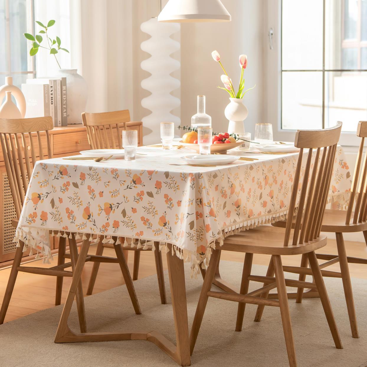 A557 tablecloth waterproof and oil-proof wash-free light luxury ins high-end matching table mat rectangular coffee table mat tablecloth