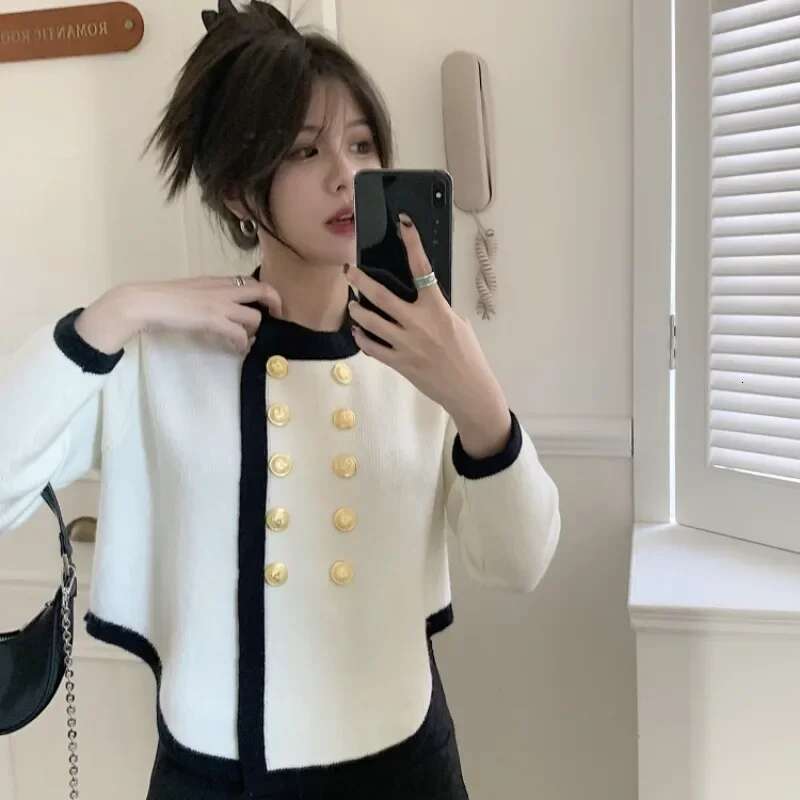 Knitted Sweater Woman Outerwear Spring Autumn Cardigan for Women Slim Jacket Casual Fall 2025 Top With Long Sleeves Novelties in