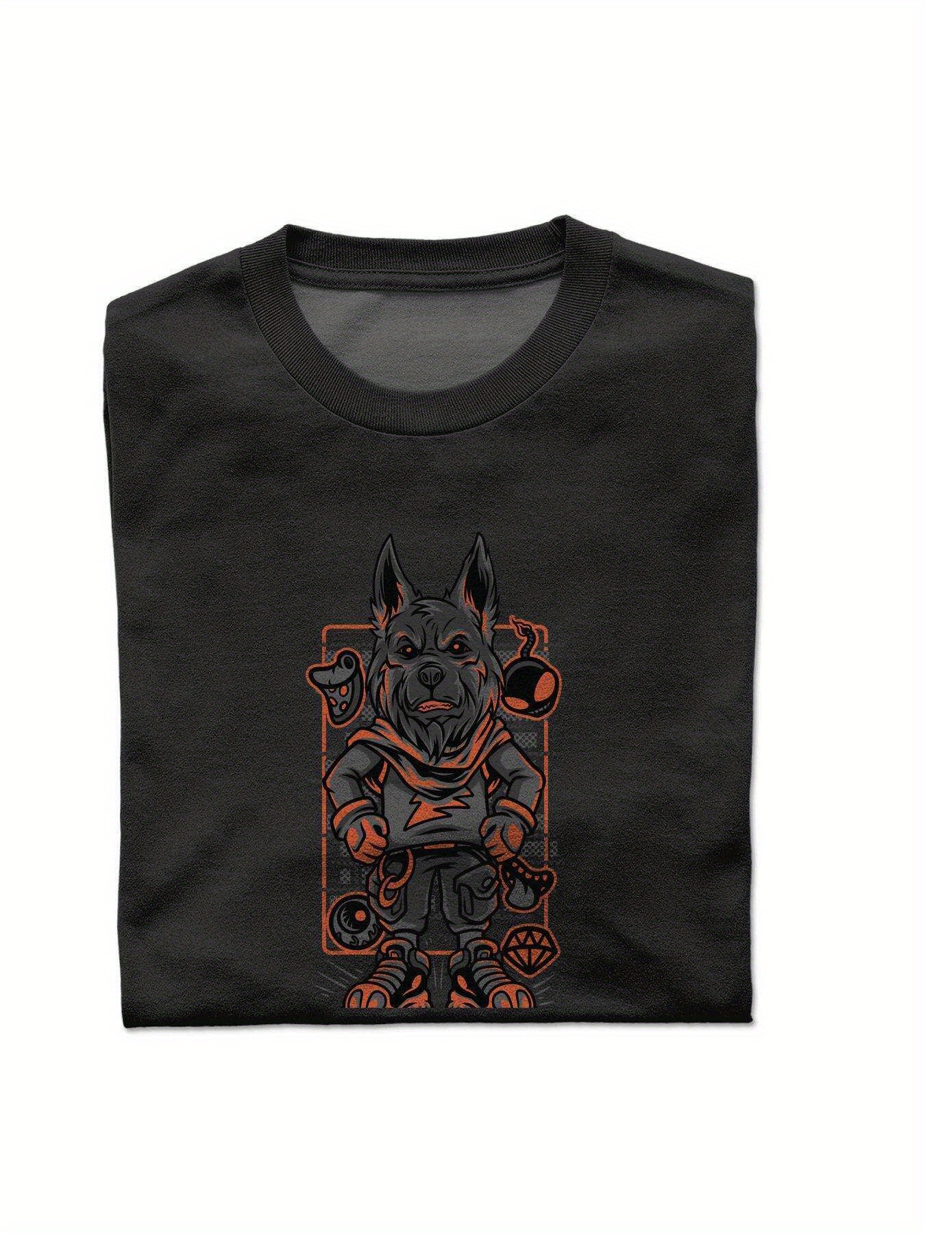 Dongdumaoyi Cotton Adult White Tiger Short Sleeve Black Graphics S-3Xl T Shirts Round Collar 180G Men 0046