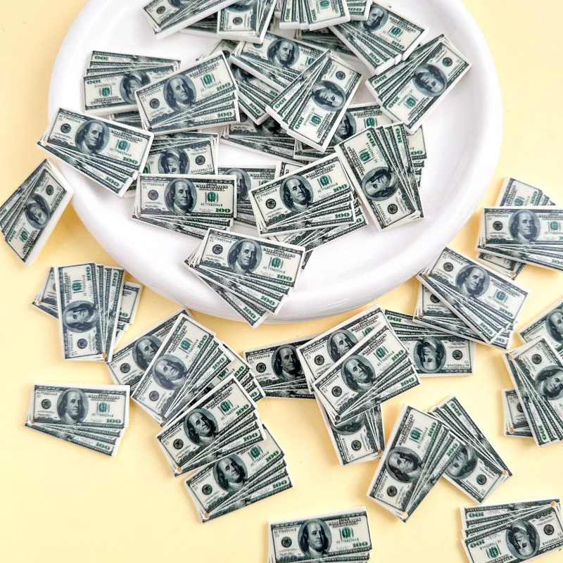 32*24mm 10pcs Kawaii resin dollar neckalce Charms for DIY decoration neckalce earring key chain Jewelry Making 250609