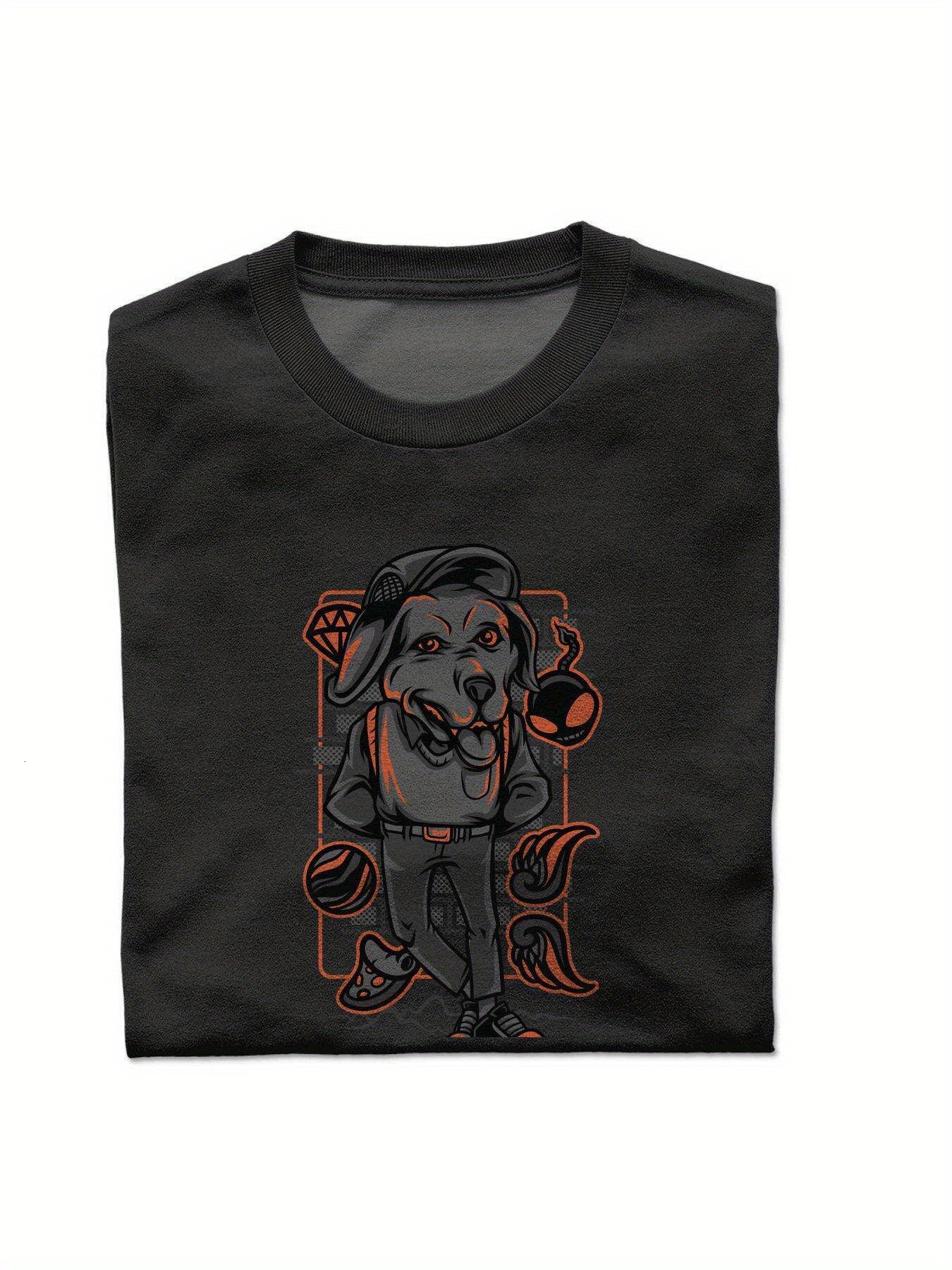 Dongdumaoyi Adult 180G Cotton Black Tiger Graphics White S-3Xl Short Sleeve Round Collar T Shirts Men 14a5
