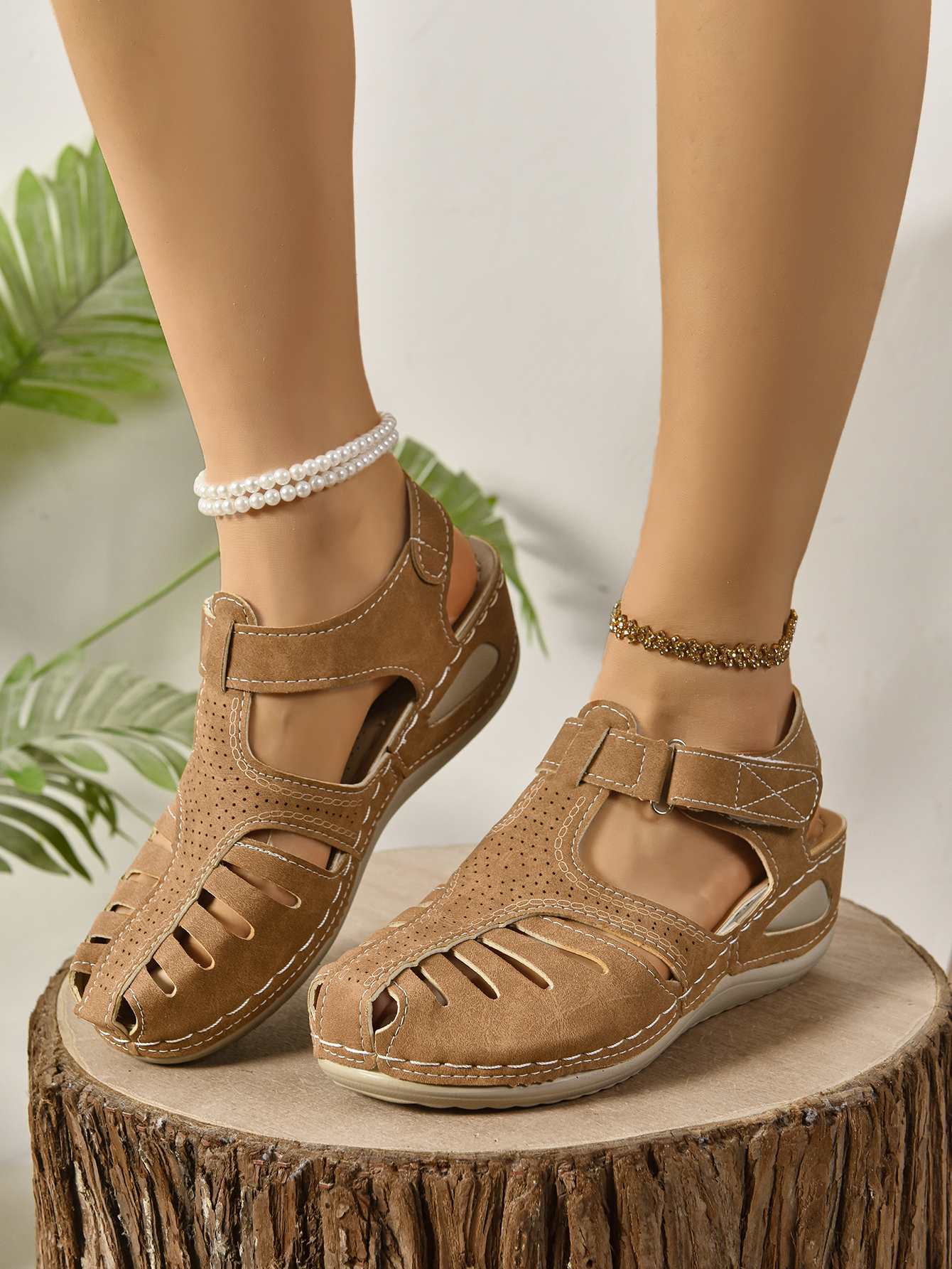 022-Women's ankle strap casual sandals summer outdoor beach sports sandals