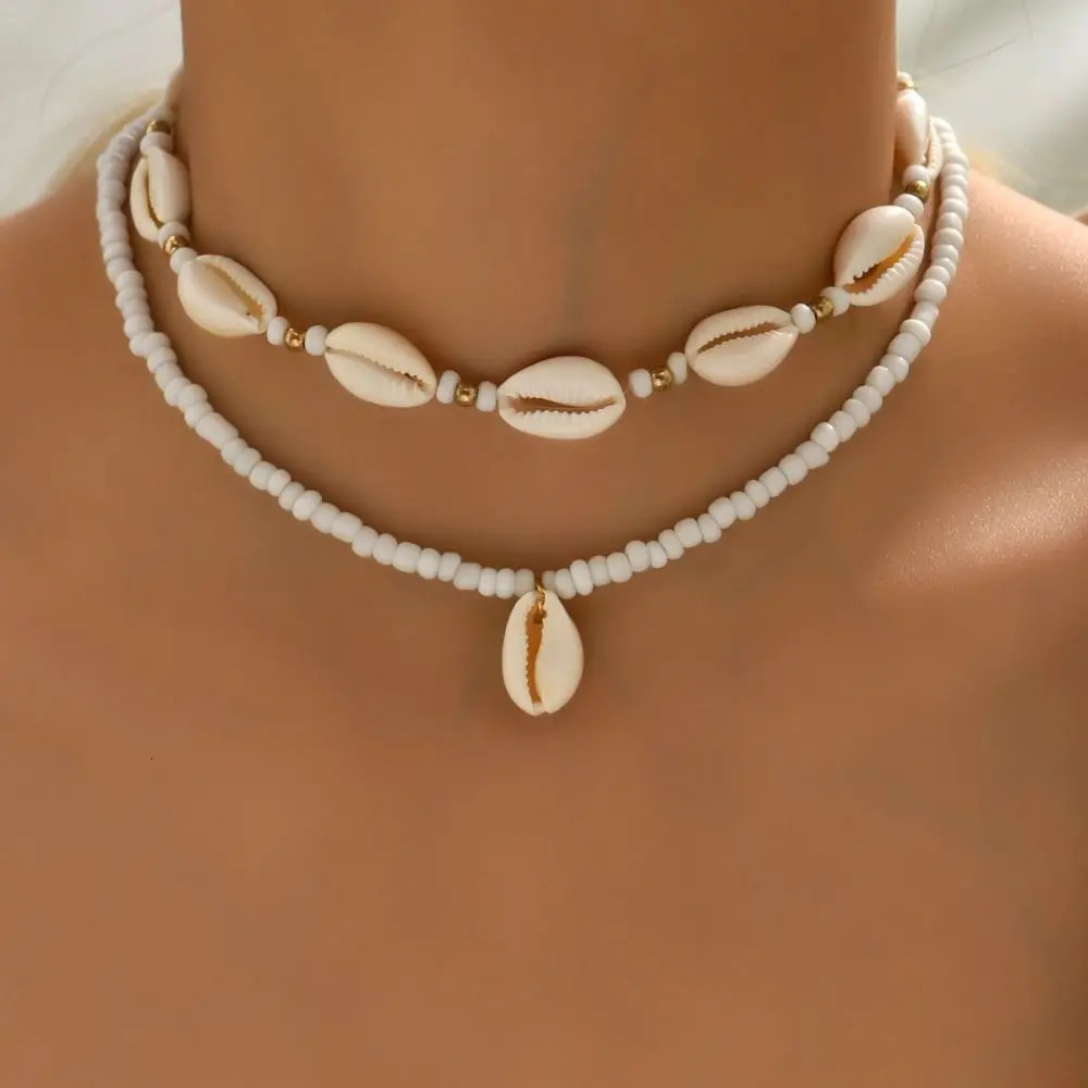 Resin Beads Natural Shell Anklets Fashion White Ankle Bracelet Necklace Beach 250606