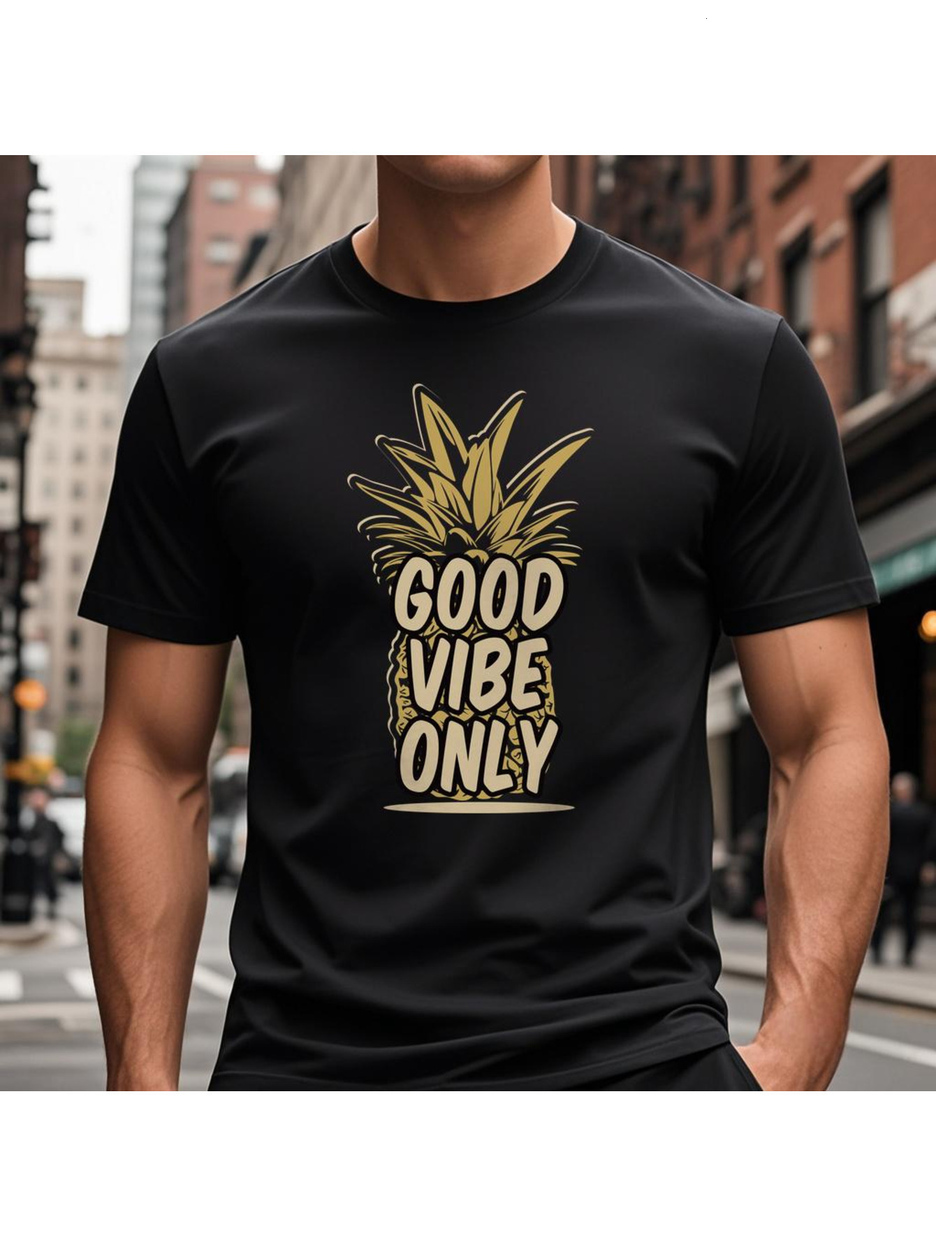 Dongdumaoyi Round Collar Black Cotton S-3Xl Adult T Shirts Tiger 180G White Text Men Short Sleeve d070