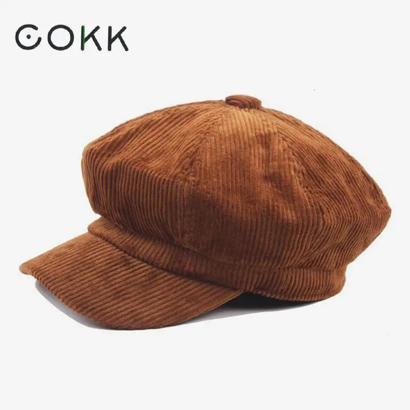 sboy Cap Beret Female Autumn Winter Hats For Women Octagonal Cap Painter Hat Vintage England 250604