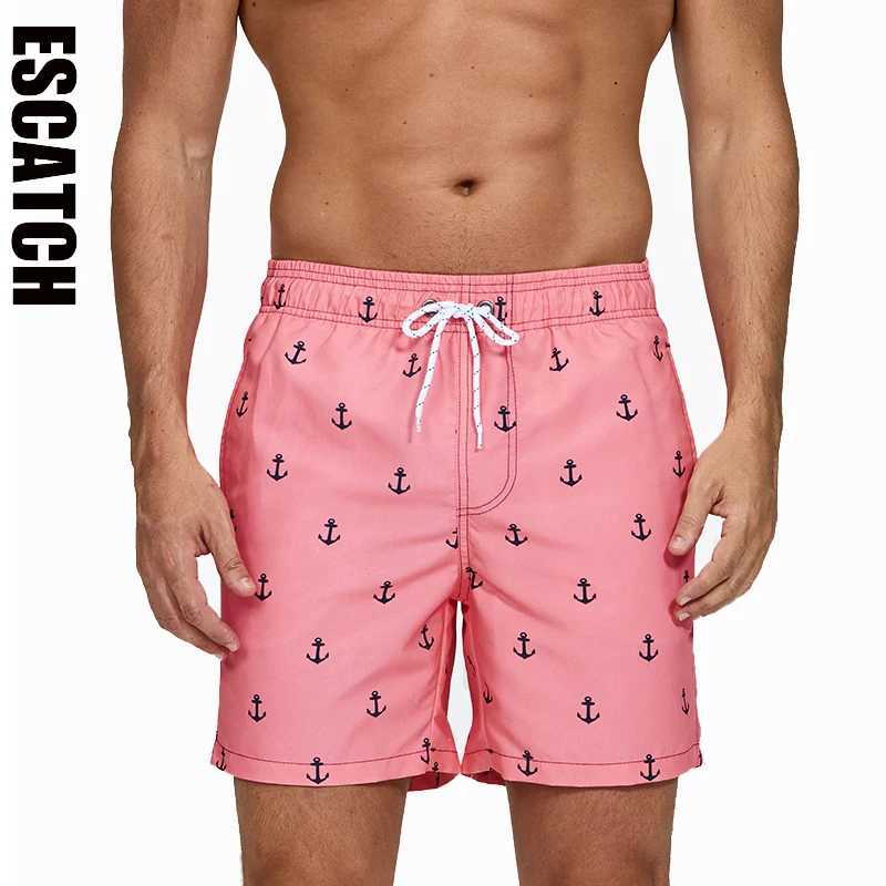 Escatch Brand Summer Mens Shorts Fashion Polyester Quick Dry Board Shorts Male Sport Gym Swimsuit Surf Swim Trunks For Man Z250617