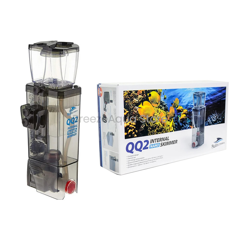 Bubble Magus BM QQ2 Internal Hang On Nano Protein Skimmer for Small Saltwater Aquarium Fish Tank Up to 25 Gallons 250613