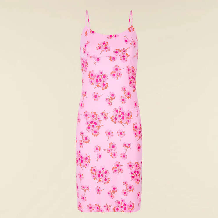 Bodysuit Designer Dress Robe De Designer Tender N679 Summer 2025 Floral Square Neck Strap Backless Rayon Dress French Style Womens Fashion