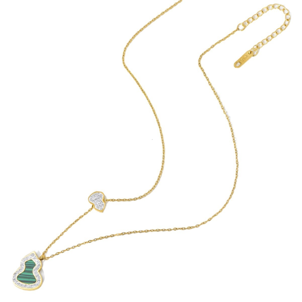 Fashion Light Style Simple Personality Versatile Dia-Encrusted Gourd Necklace for Women High-End Titanium Steel Non-Fading Jewelry