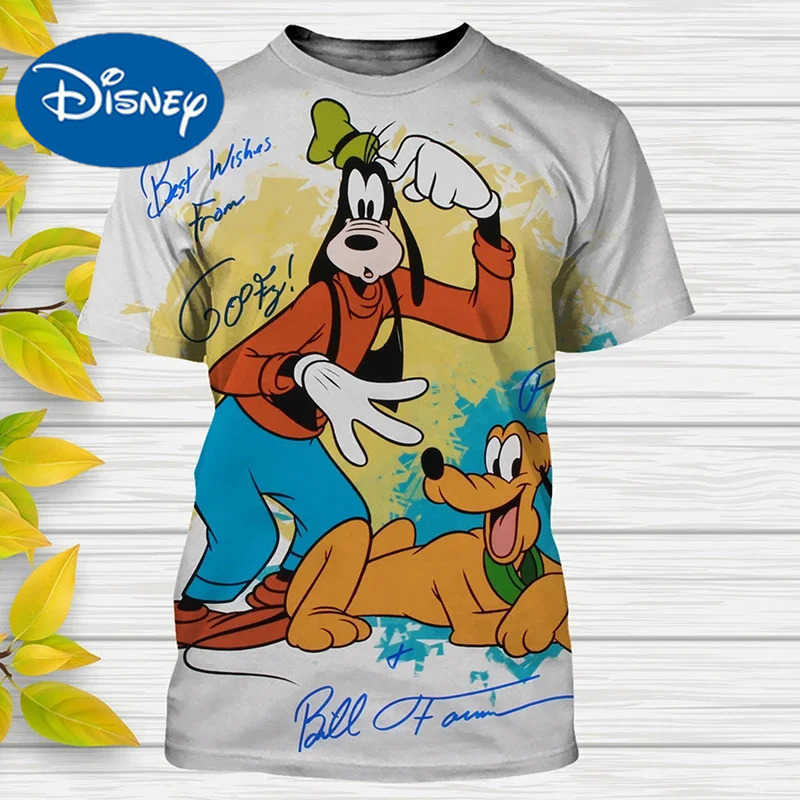 Disney 2024 New Disney Goofy 3D Print T-Shirts Cartoon Streetwear Men Women Tees Tops Kids Boys Girls Casual Fashion T Shirt W250617