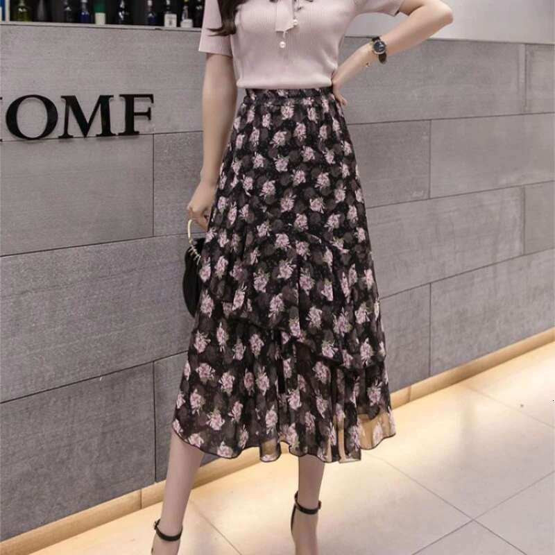 Skirts for Women A Line Zipper Ruffle Woman Skirt Aesthetic Summer 2025 Clothing Sales New In Korean Style Casual V Harajuku
