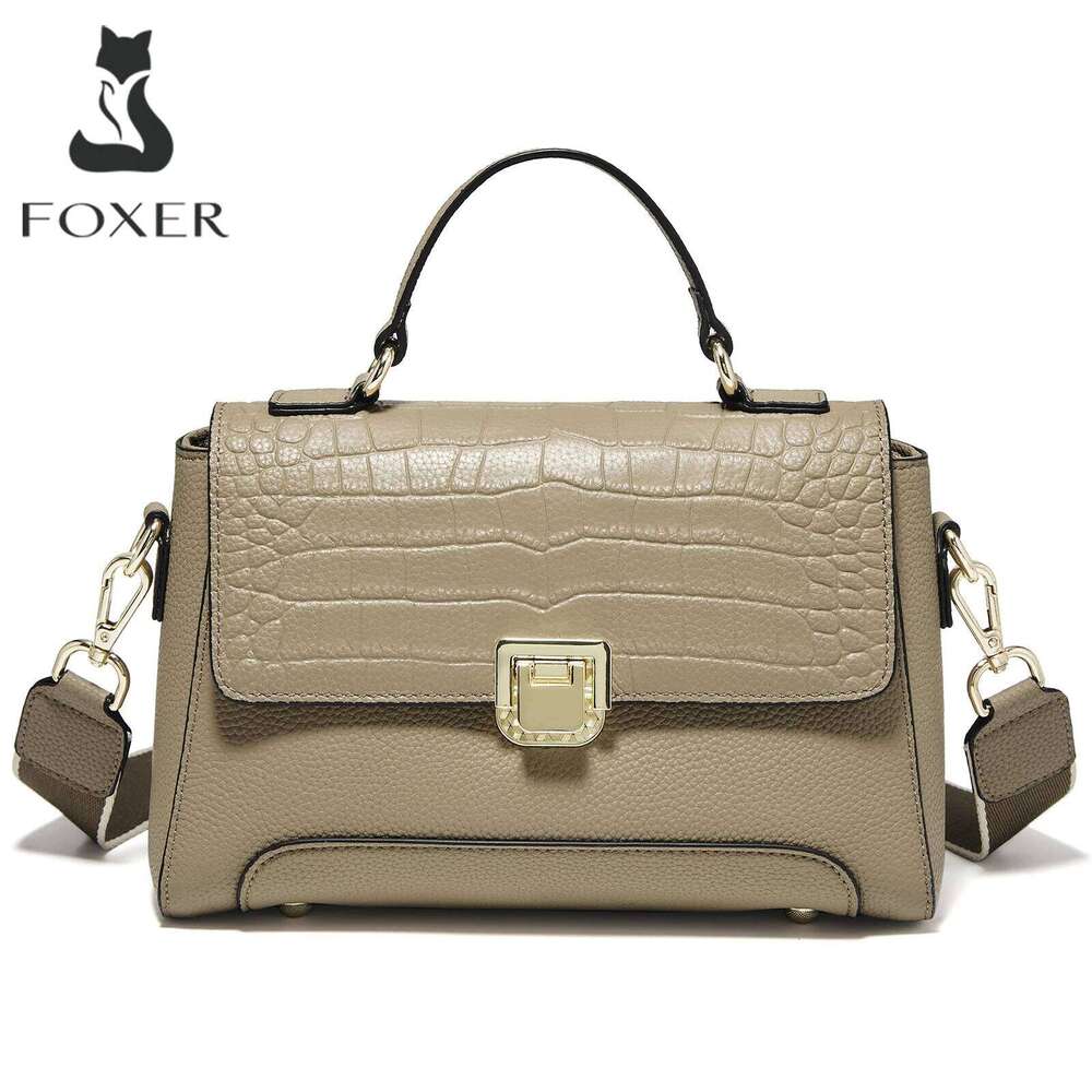 FOXER Genuine Leather Shoulder Crossbody Bag Lady Classic Handbag Gift For Wife, Lover, Grilfriend