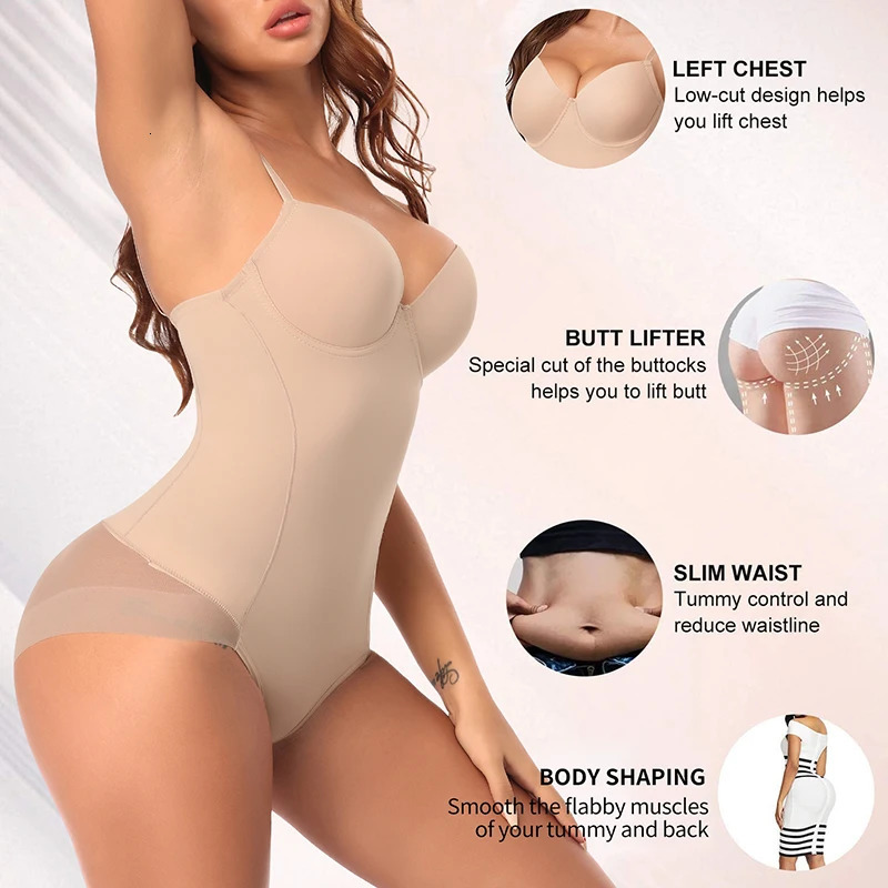 Shapewear Bodysuit for Women Tummy Control Butt Lifter Panties Waist Trainer Stomach Body Shaper Slimming Underwear Girdles 250616
