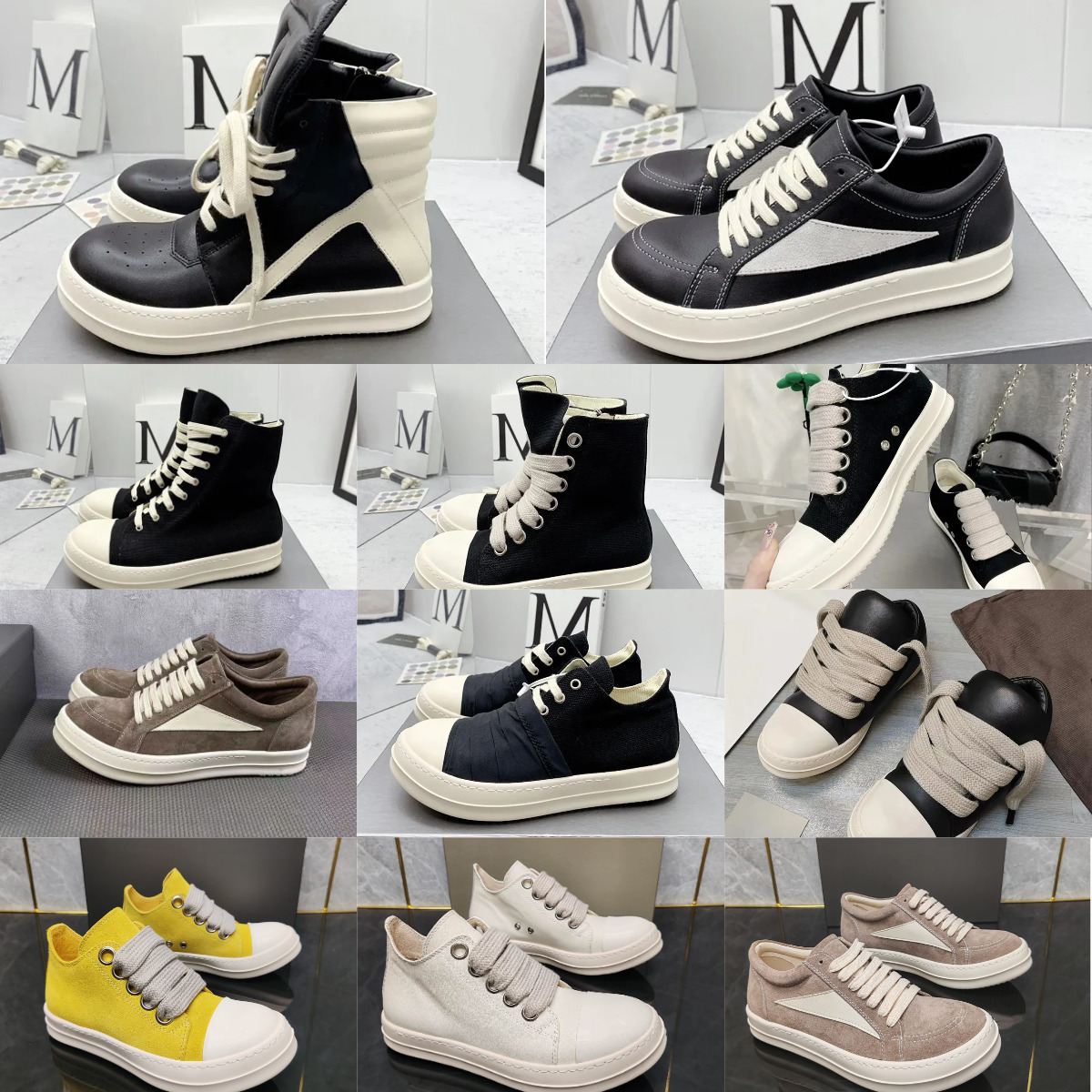 Designer Boots Genuine RO Leather Shoes Mens Women Furry Canvas Boots Luxury Low Top Booties Black White Red Pink Yellow High Top Horse Hair Suede Outdoor Casual Boots