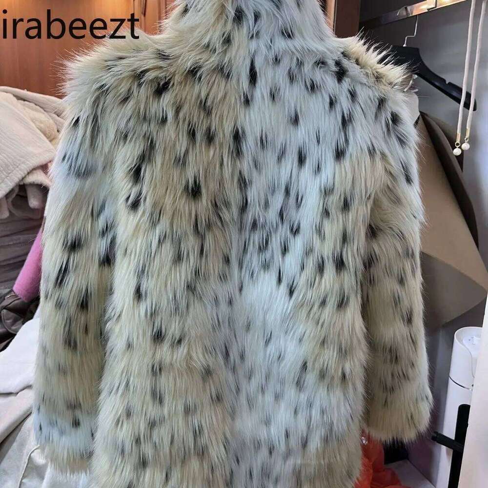 2024 new imitation skin spot thick warm loose fur coat leopard print Mainland China fashion winter jacket women