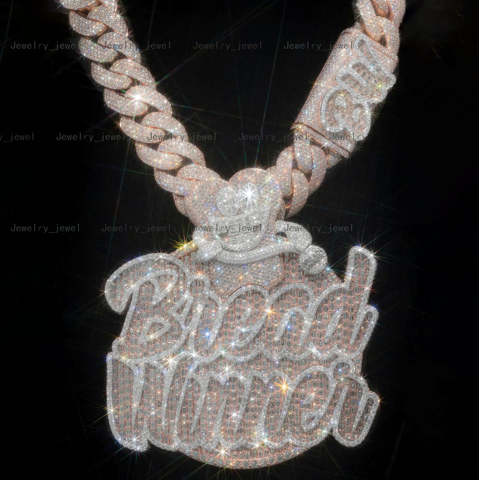 Custom Pass Diamond Test Chain Iced Out Vvs Moissanite 925 Silver 18K Gold Hip Hop Letter Fine Jewelry Necklace Name Pendant Man