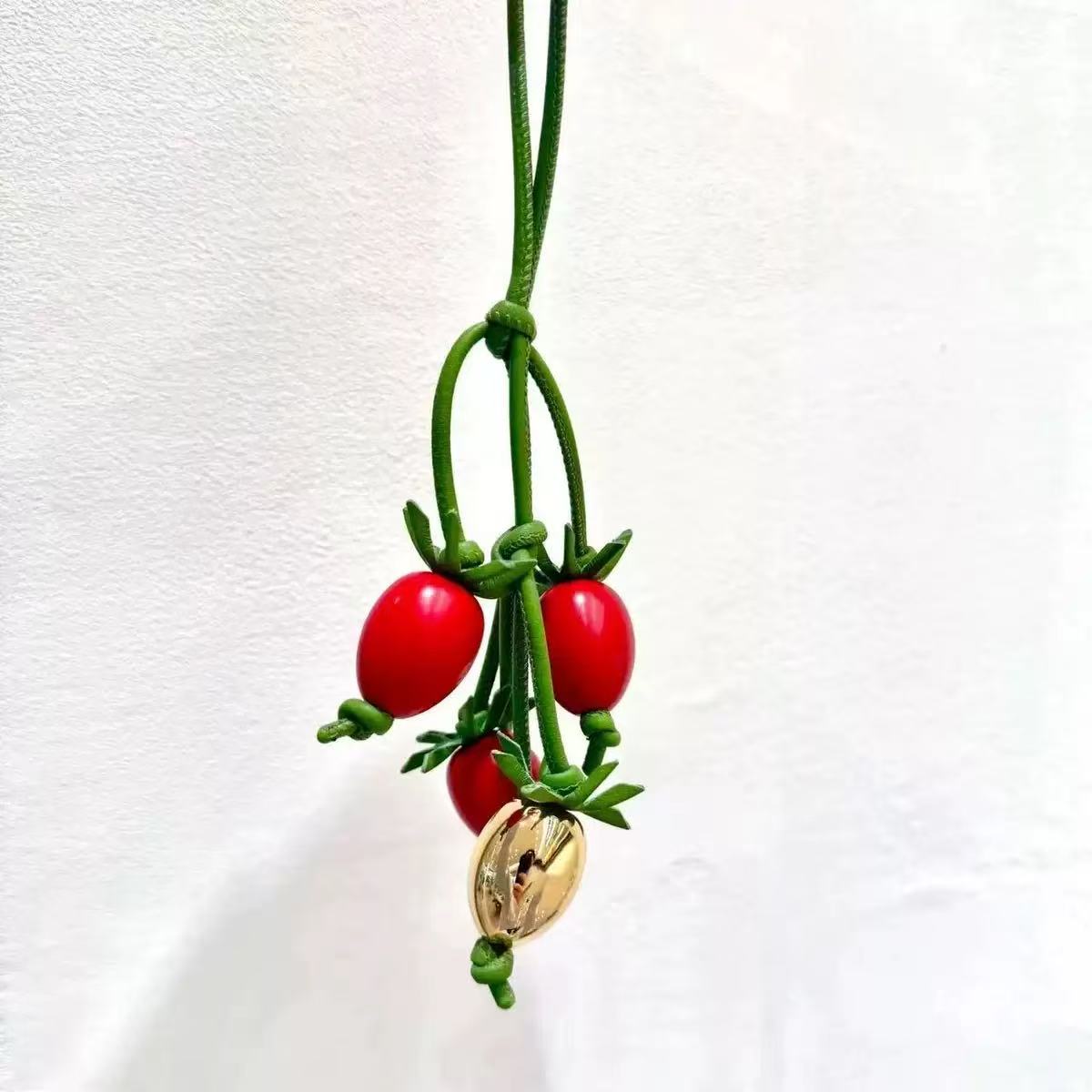 Bag charms Lavender Tomato vine charm in classic calfskin Luxurys designer Fashion style Designer Woman Pendant suitable Cute Handbag Accessories