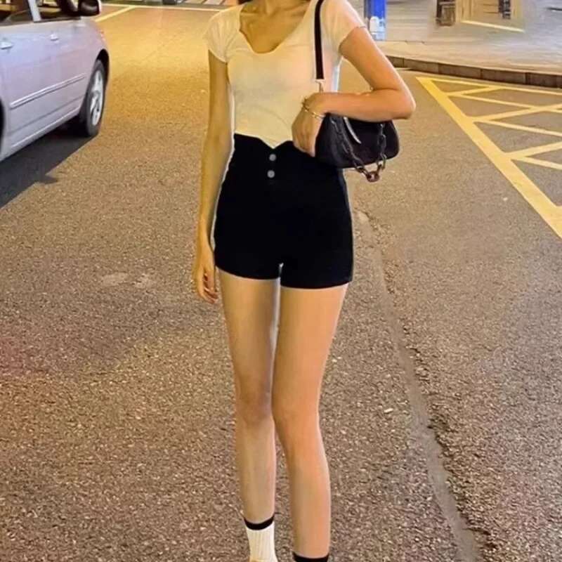 Streetwear Female Short Jeans Pants Tight With Waist Pocket Skinny Womens Denim Shorts Wide Booty Aesthetic XXL Casual Youthful