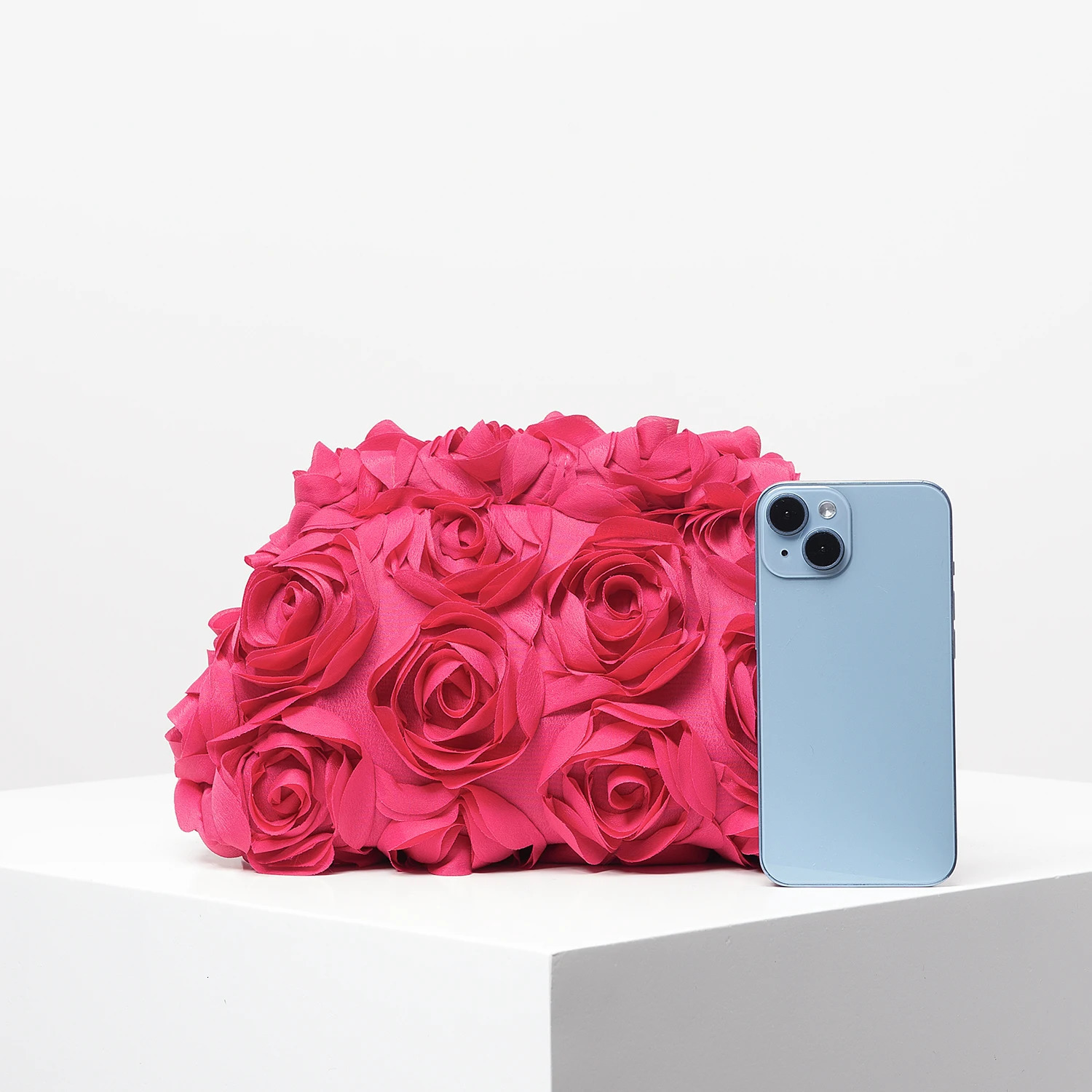Elegant rose clutch bag Wedding party dinner bag Womens clip bag perfect gift for women random pattern 250617