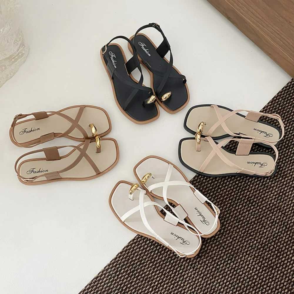 2025 New Set of Toe Cool Sandals Womens Summer Beachwear Anti Slip Slides Slippers Flat Roman Shoes Hot Sales Flip Flops Women Z250617