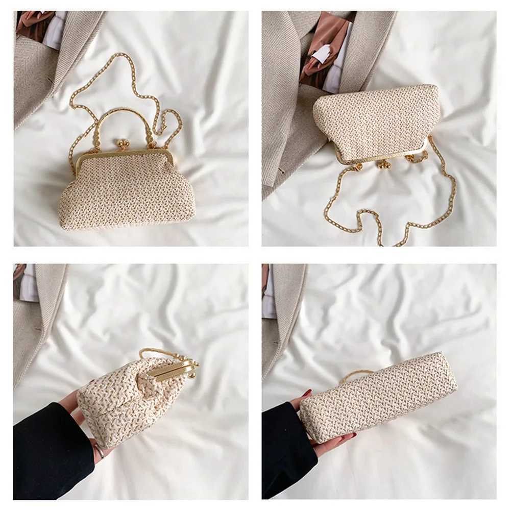 Chain Women Evening Bag Clip Hand-Woven Handbags Fashion Casual Elegant Exquisite Handmade Temperament for Travel Street Photo Z250617
